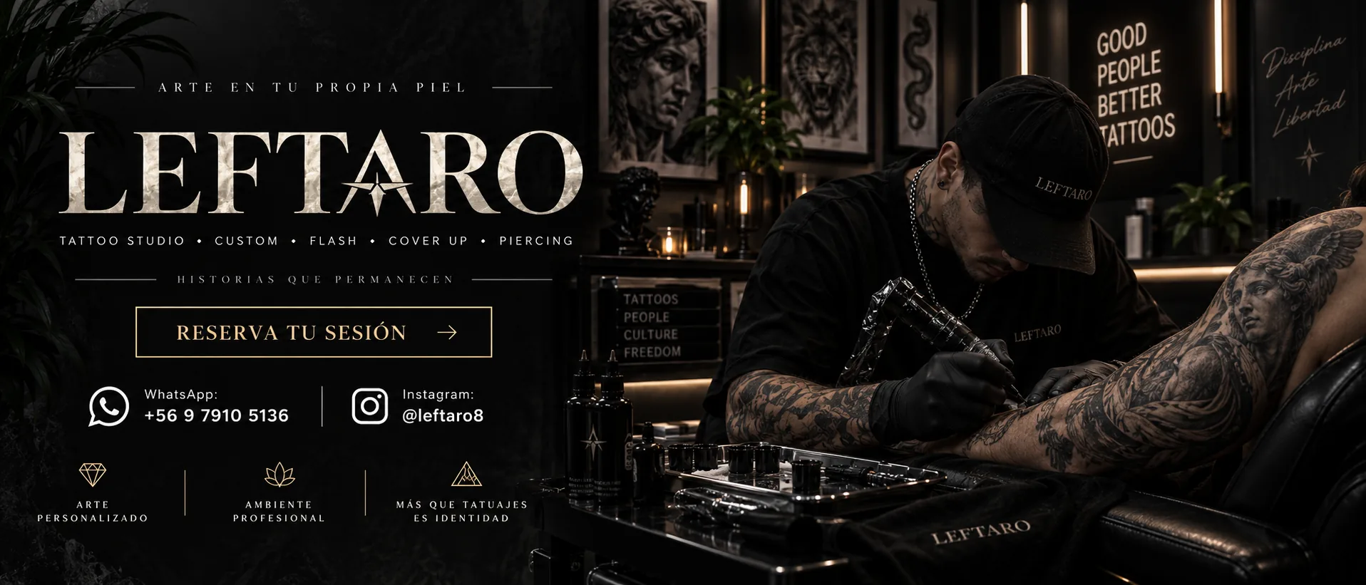 Campaña visual LEFTARO Tattoo Studio