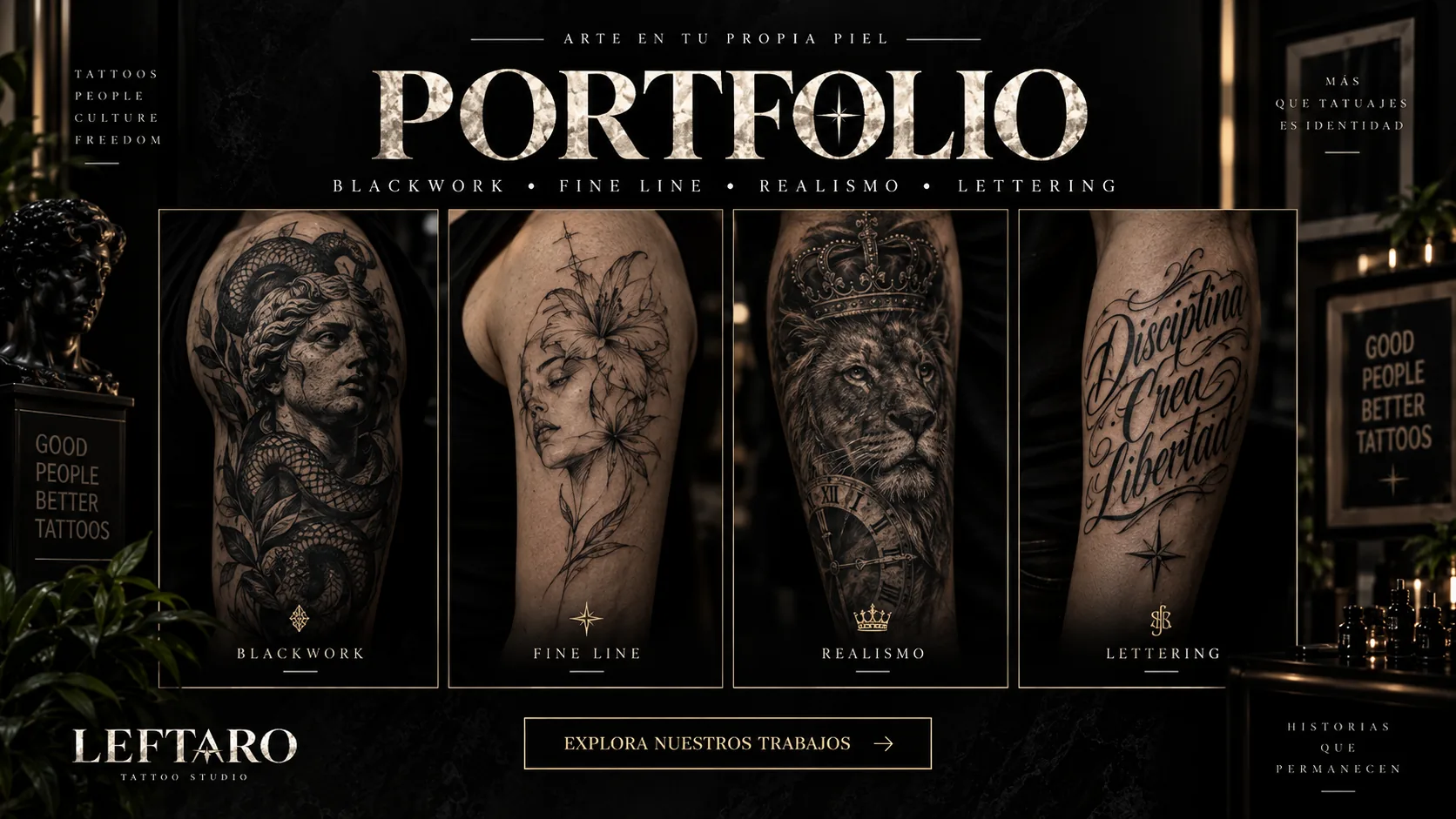 Dirección visual de portfolio LEFTARO